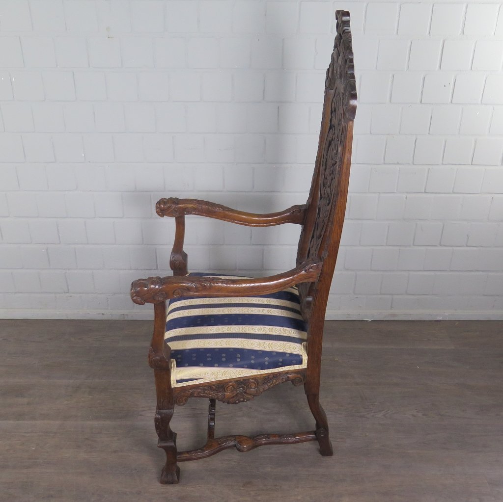 Stuhl Sessel Königssessel 1900 Eiche