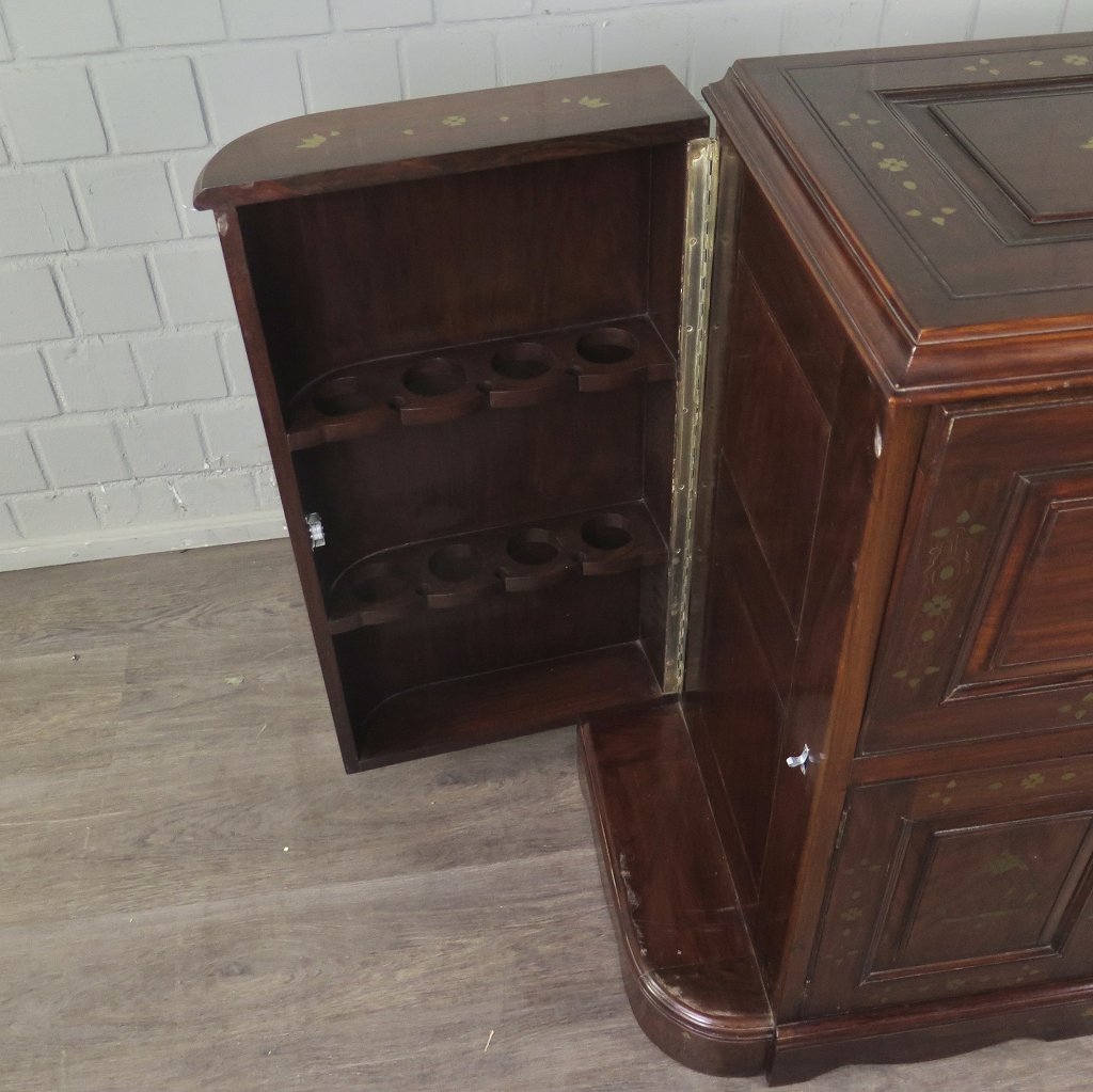 Cocktail-Barschrank Mahagoni Messing 0,97 m