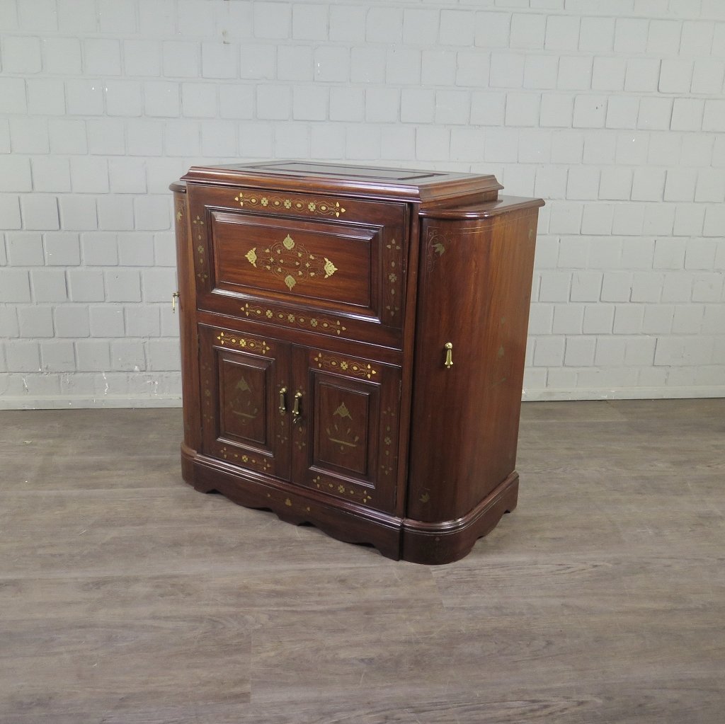 Cocktail-Barschrank Mahagoni Messing 0,97 m