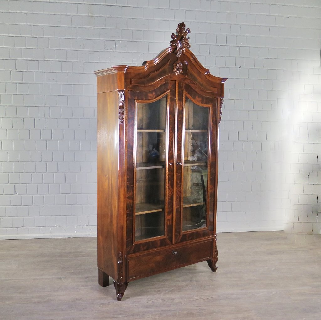Vitrine Bücherschrank Louis Philippe 1860 Mahagoni
