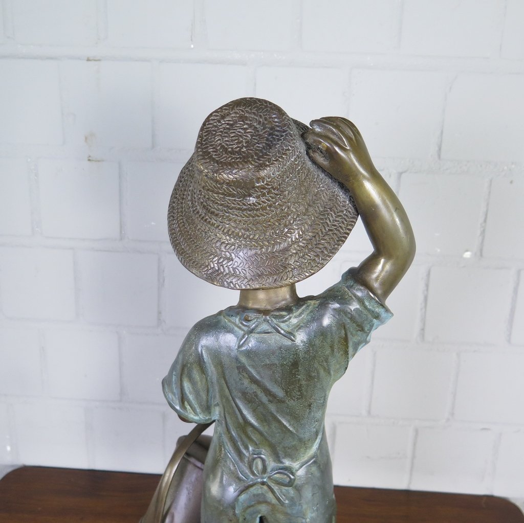 Wasserspeier Kind mit Gießkanne Bronze 0,70 m