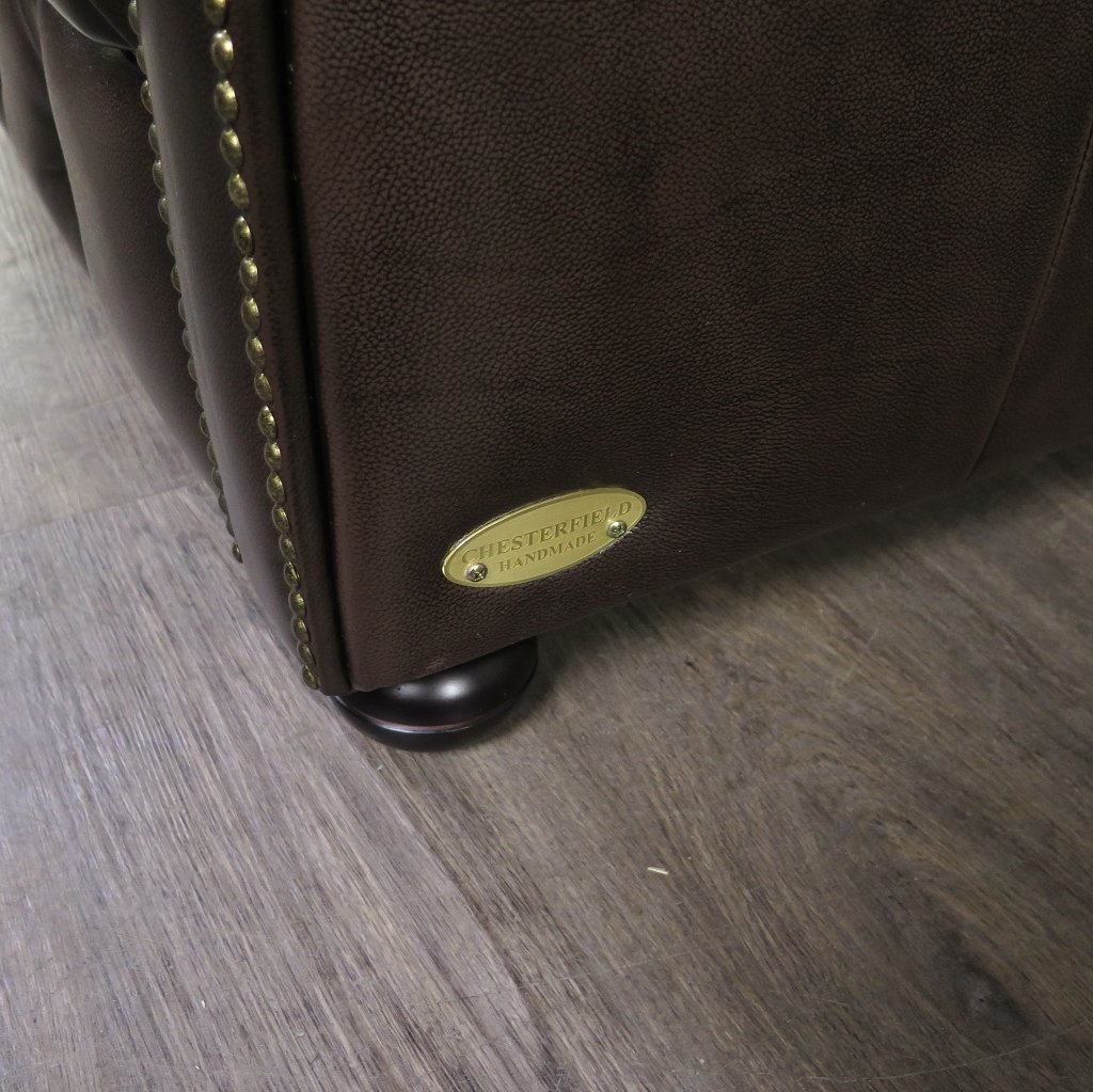 Chesterfield Sessel Leder Braun