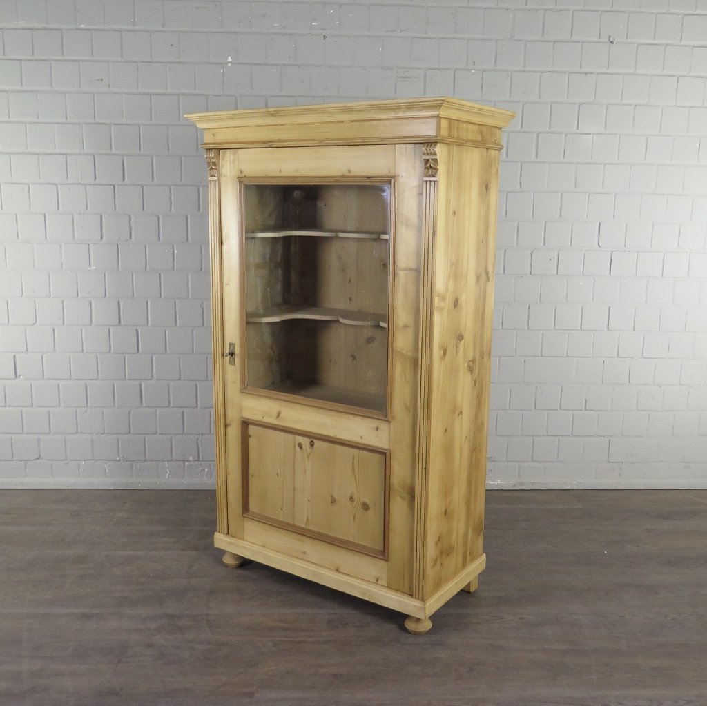 Vitrine Geschirrschrank Gründerzeit 1880 Kiefer