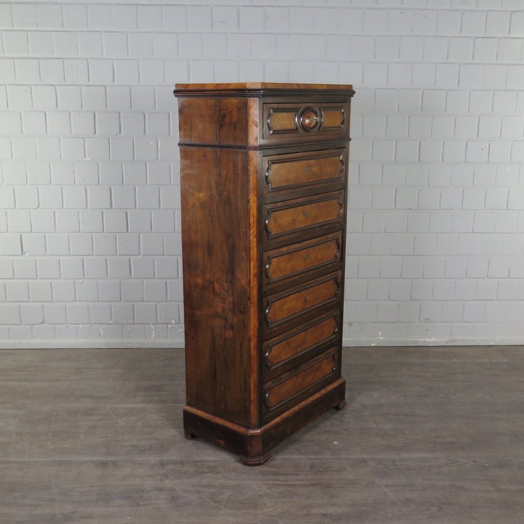 Hochkommode Biedermeier 1850 Mahagoni