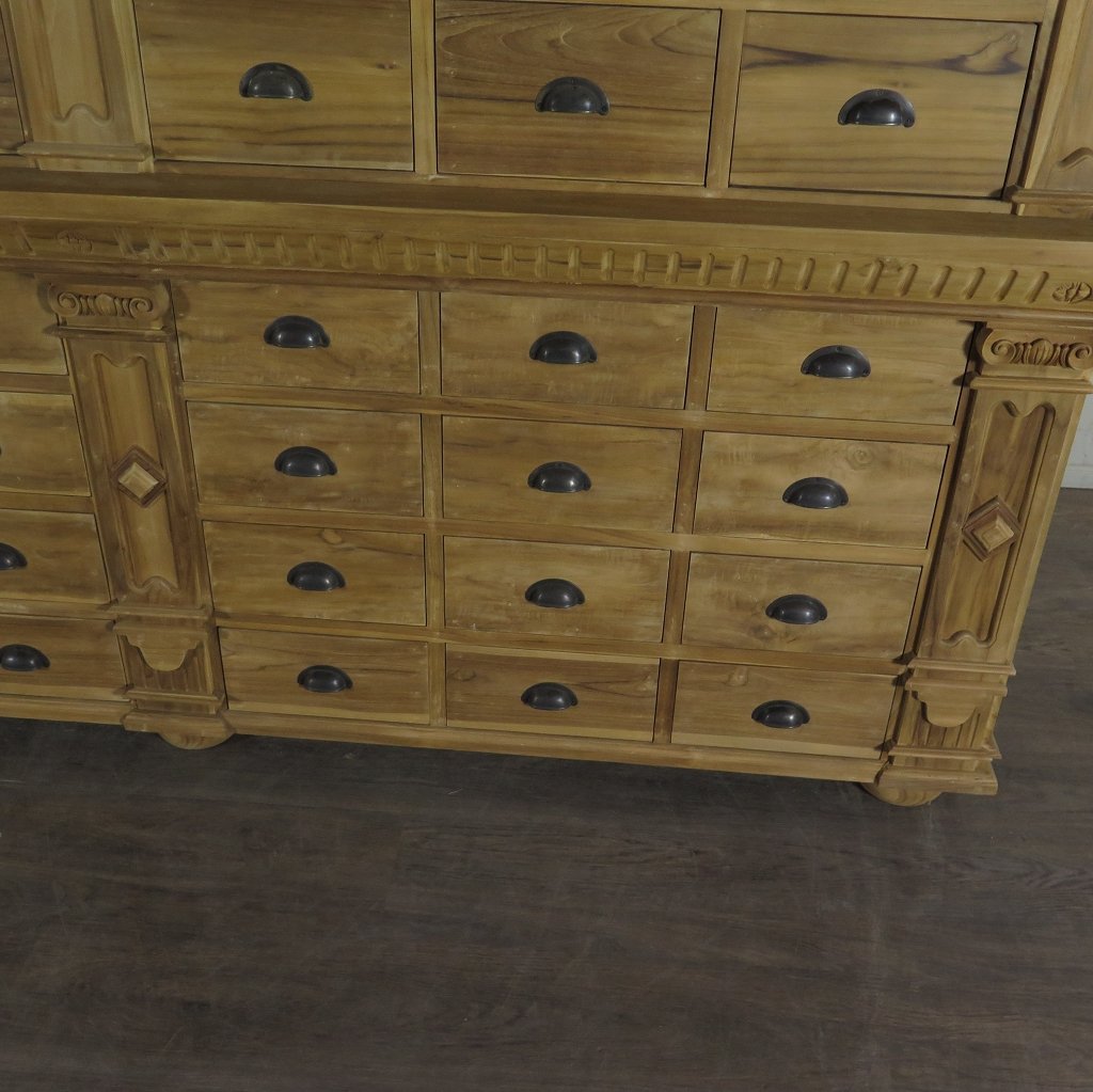 Apothekerschrank Ladenschrank Anna Teakholz 2,51 m