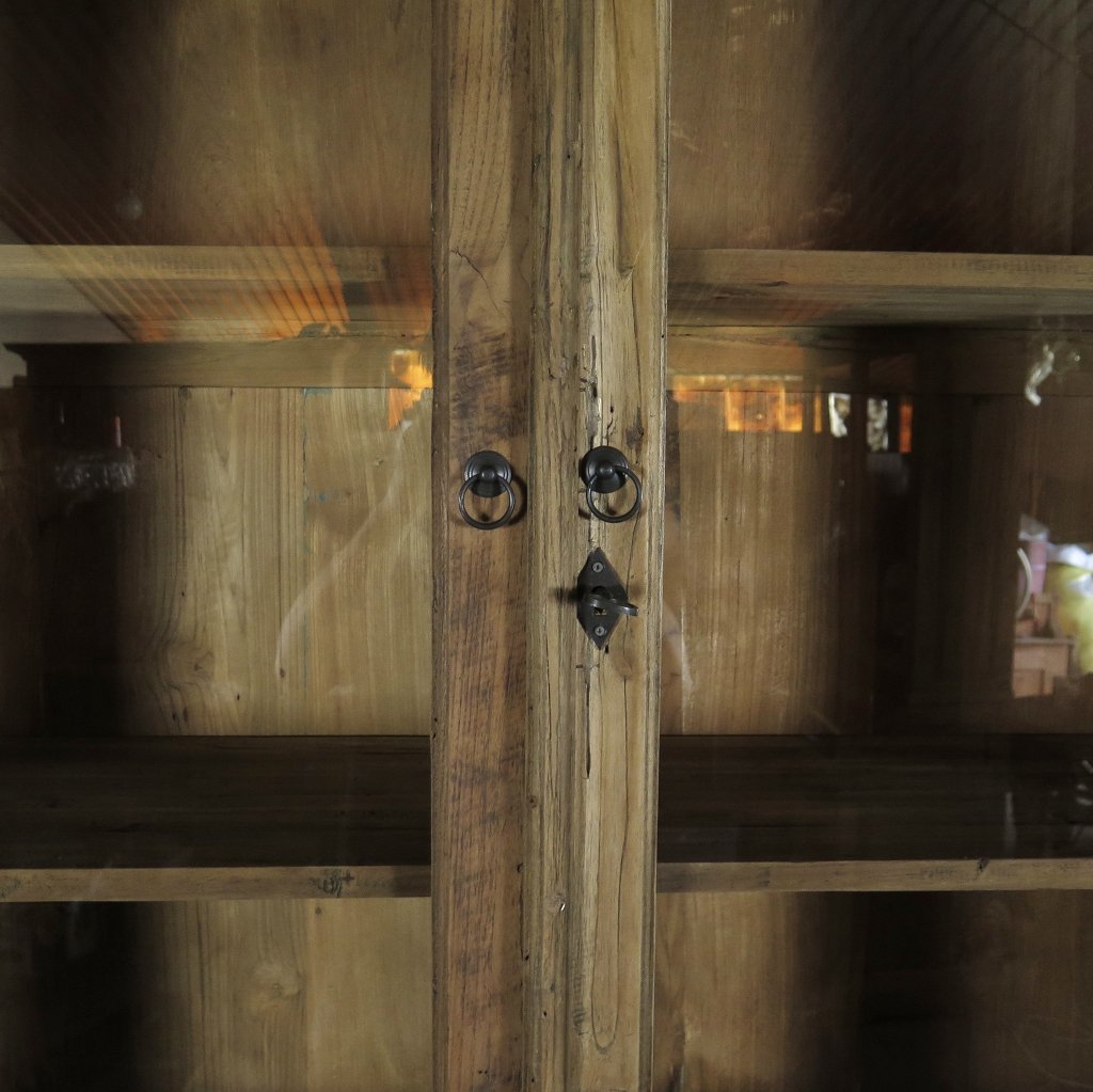 Vitrine Bücherschrank Teakholz 1,32 m