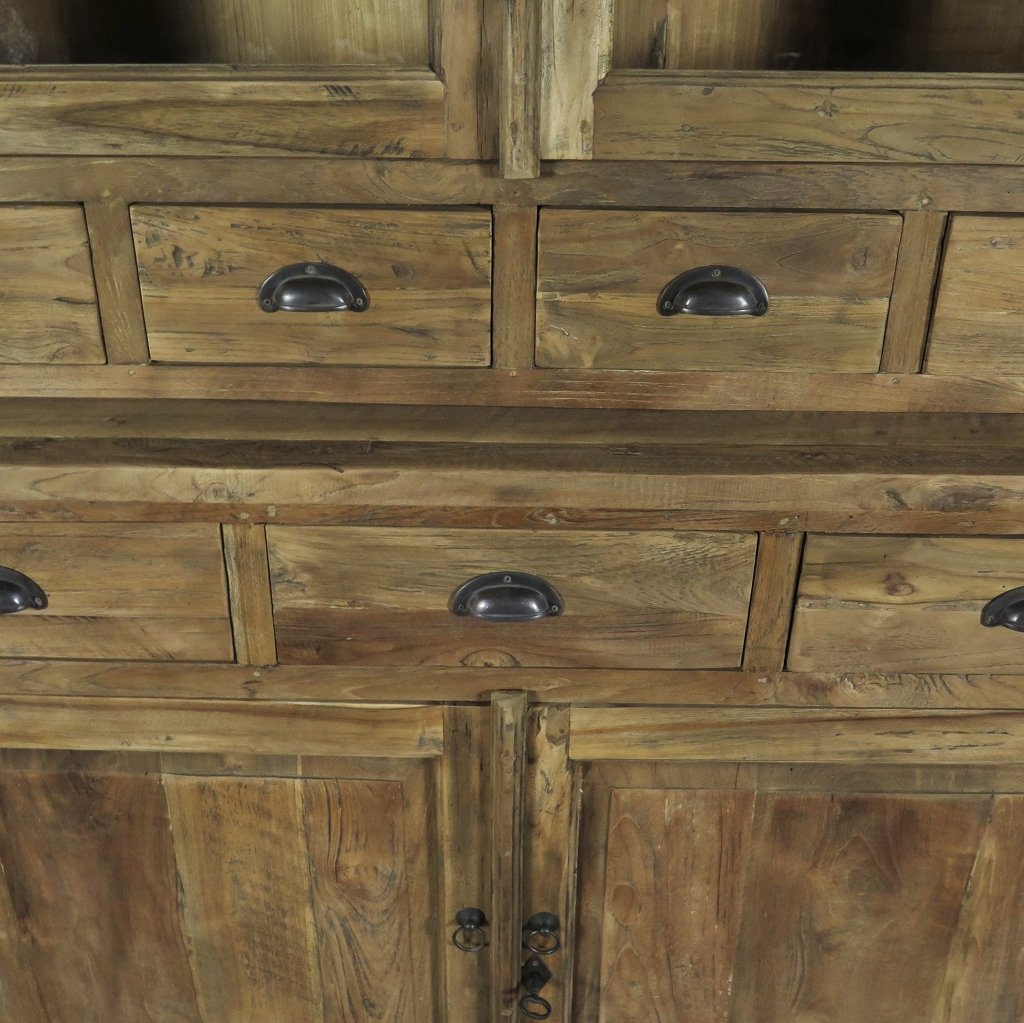 Vitrine Bücherschrank Teakholz 1,32 m