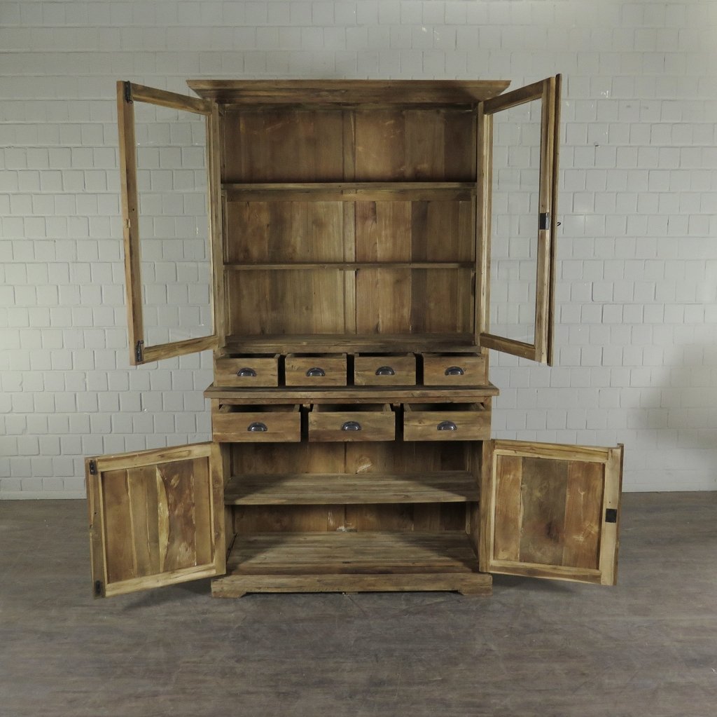 Vitrine Bücherschrank Teakholz 1,32 m