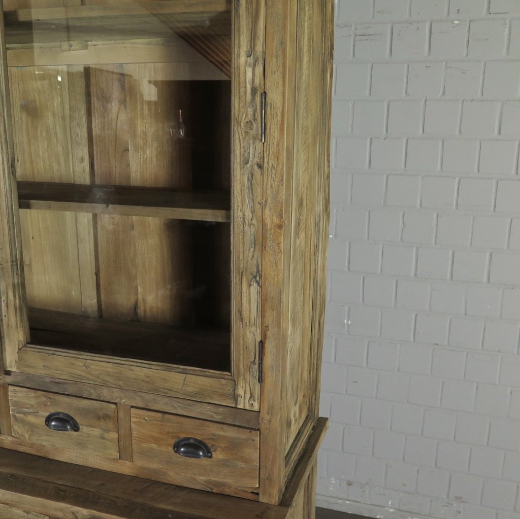 Vitrine Bücherschrank Teakholz 1,32 m