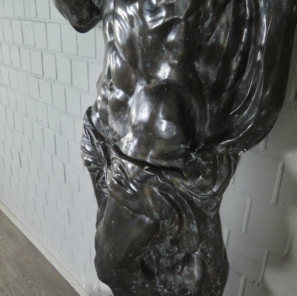 Set Skulptur-Säulen Dekoration griechischer Gott Bronze 2,40 m