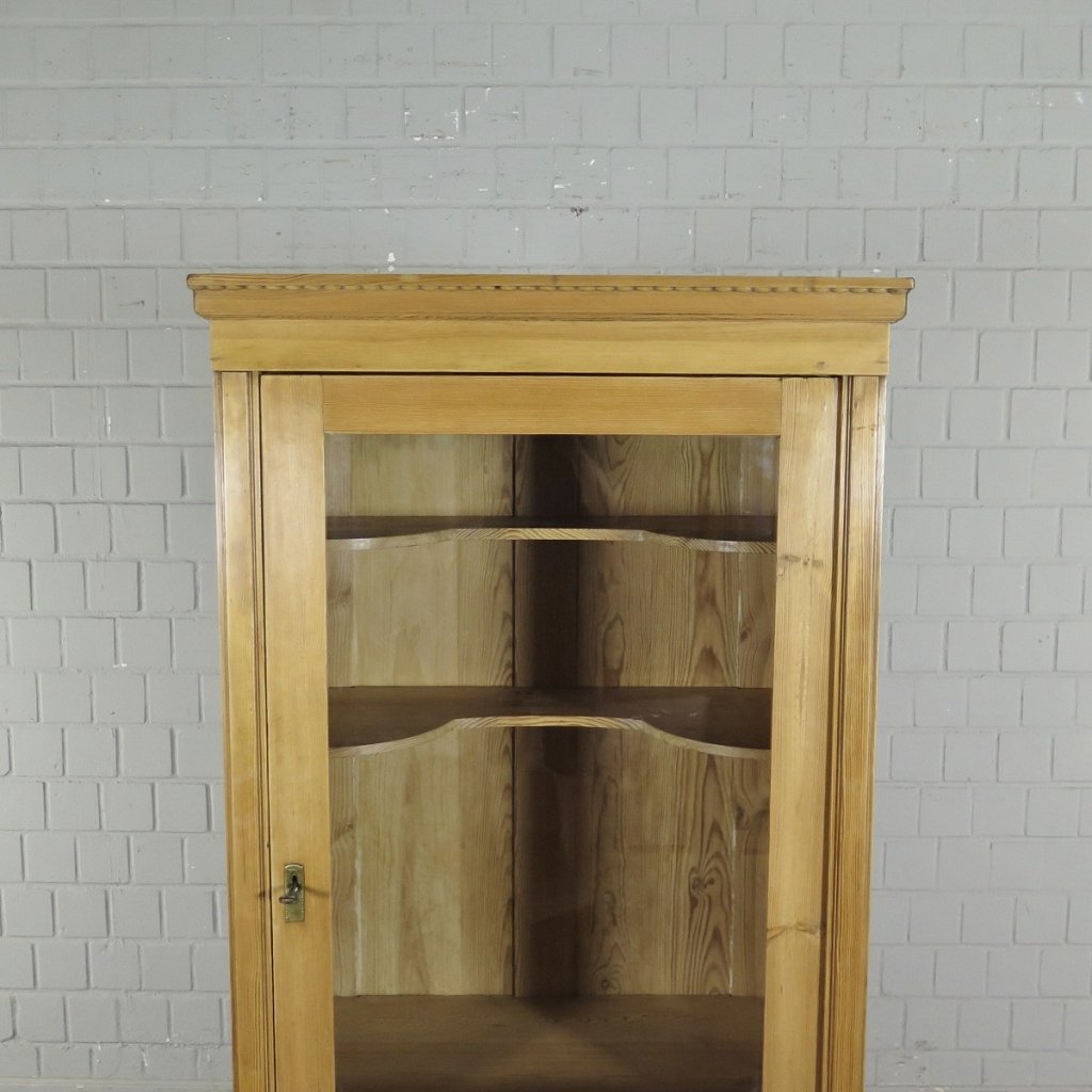 Vitrine Geschirrschrank Jugendstil 1910 Kiefer