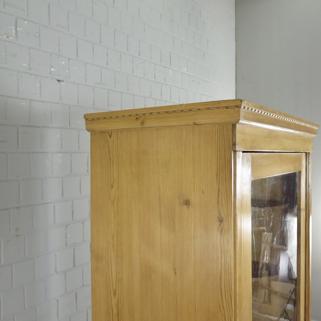 Vitrine Geschirrschrank Jugendstil 1910 Kiefer