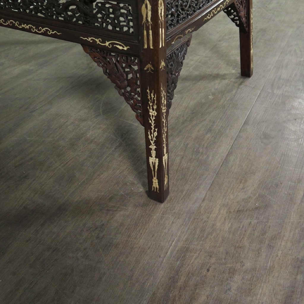 Tisch Beistelltisch China 1920 Palisander Elfenbein