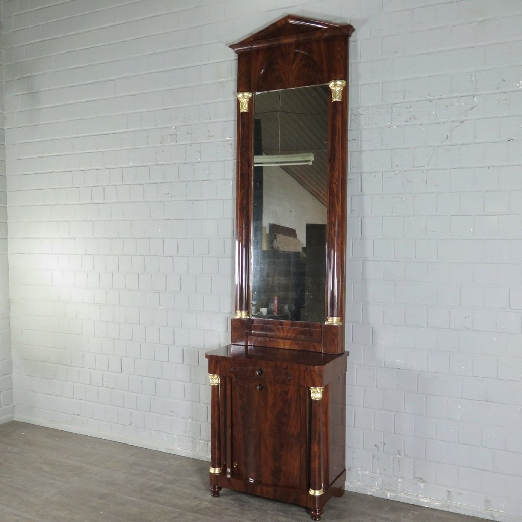 Spiegel mit Konsole Biedermeier 1830 Mahagoni