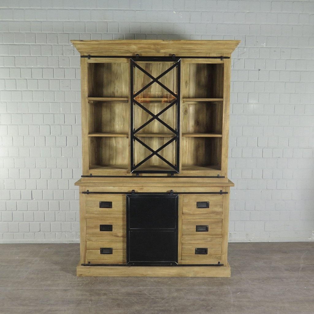 Vitrine Bücherschrank Teakholz 1,53 m