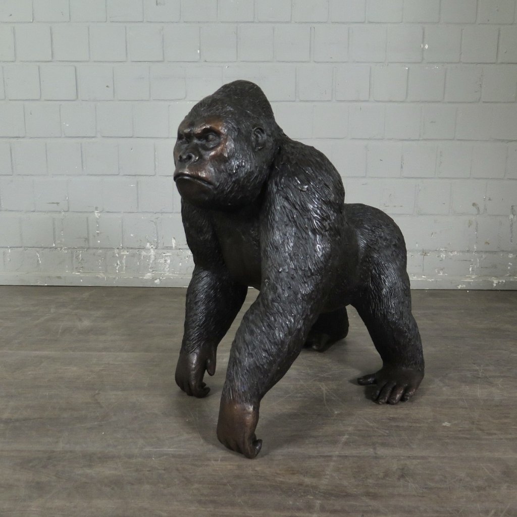 Skulptur Gorilla Bronze 0,66 m