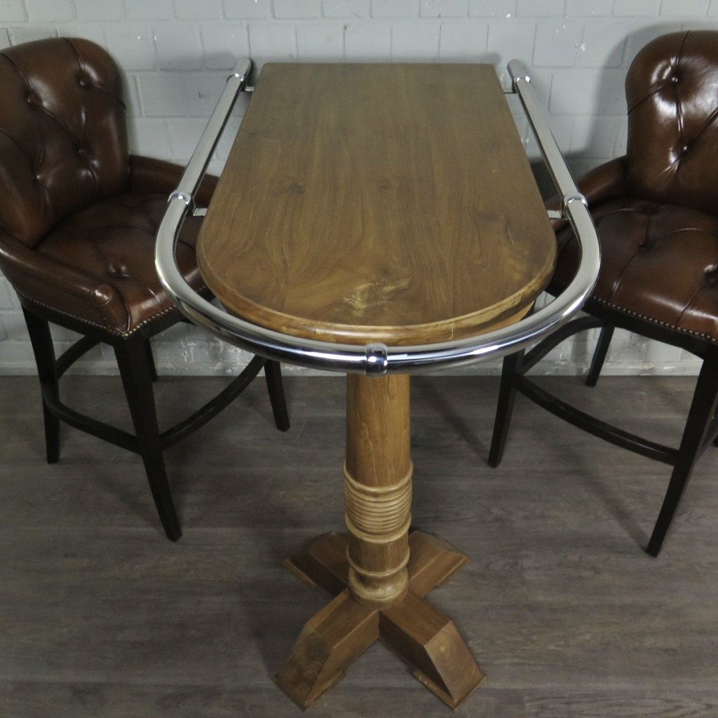 Wand-Stehtisch Bartisch Teakholz 1,28 m