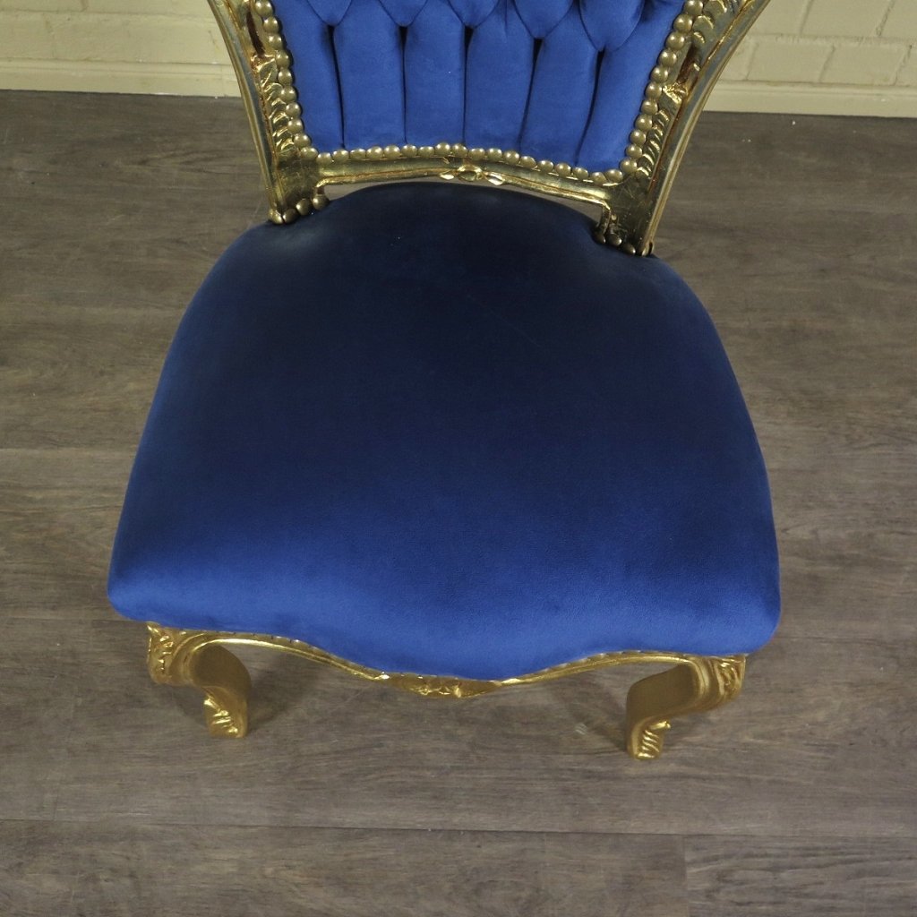 Barockstuhl Stuhl Blau-Gold